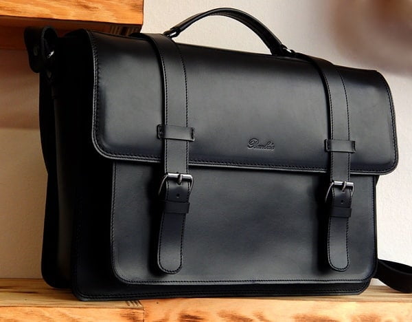 Leather bag top office
