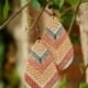 Handmade Leather Earrings 'TOSCA' (woven fabric and leather) 13
