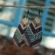 Handmade Leather Earrings 'TOSCA' (woven fabric and leather) 12