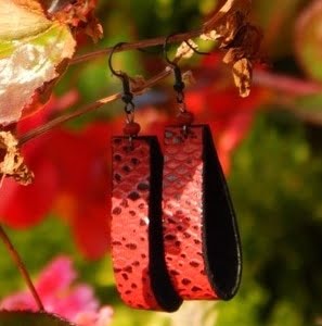 Handmade Leather Earrings 'GEMA' 6