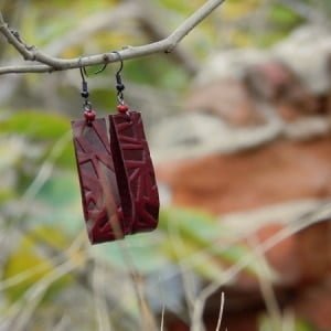Handmade Leather Earrings 'GEMA' 2