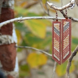 Handmade Leather Earrings 'ADELE' 12