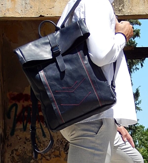 Δερμάτινη Τσάντα TRISTAN in special laptop backpack version 1